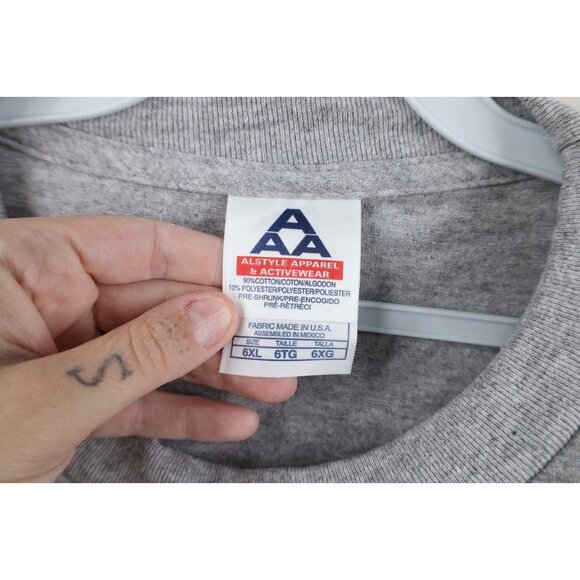 Vintage 90s Streetwear Mens Size 6XL Blank Short Sleeve T-Shirt Heather Gray - Picture 8 of 12